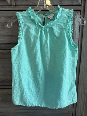 J.Crew Mint Ruffle-Trim Sleeveless Top